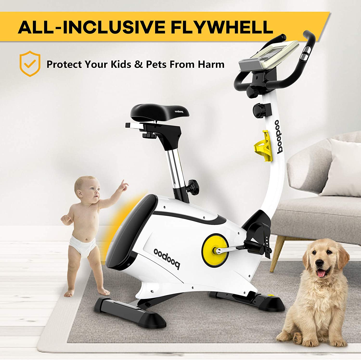 JKANGFIT Exercise Bike Stationary Bikes with 8-Level Magnetic Resistance and LCD Monitor, Indoor Cycling Bike 300 LB Capacity Upright Workout Bike - JOY2ESpree