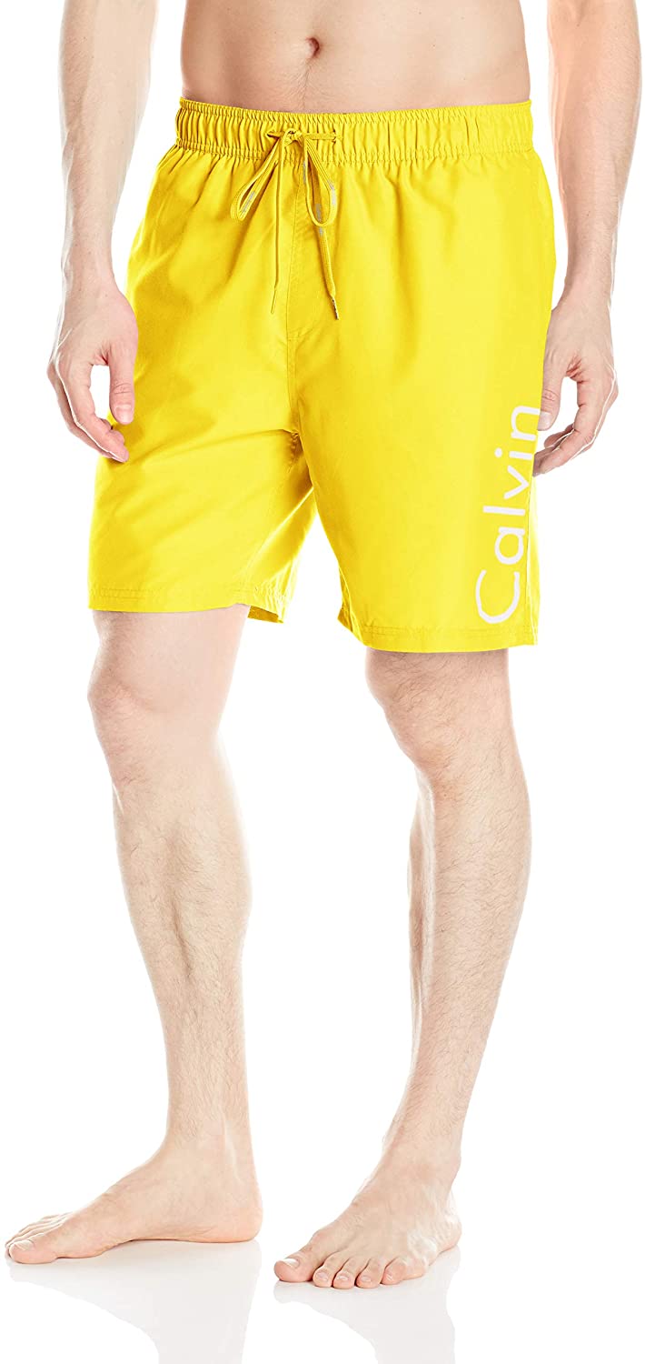 Calvin Klein Men's 7 Inch Elastic Waist Quick Dry Swim Trunk