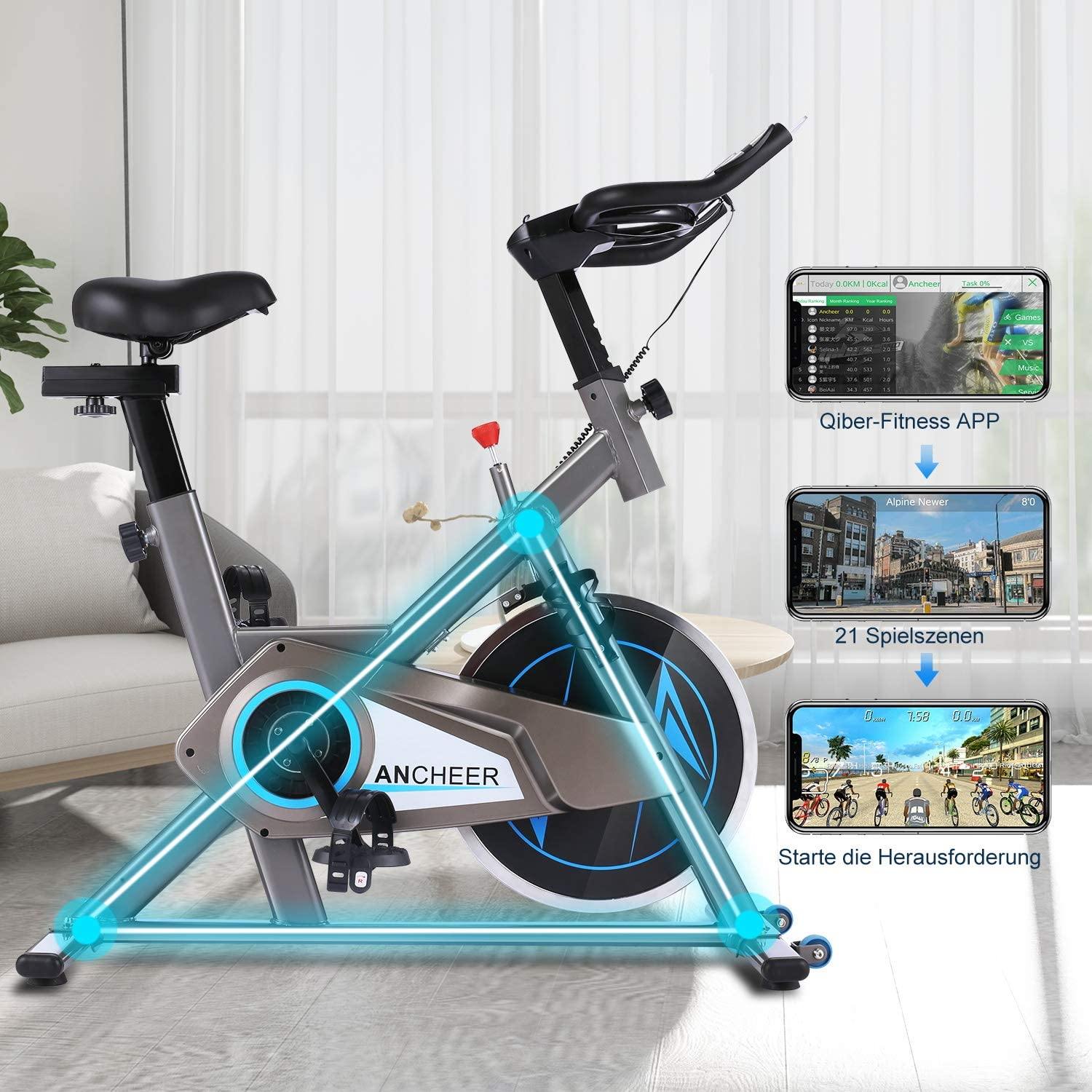 ANCHEER Exercise Bike with APP connection, 35LB Flywheel Max. - JOY2ESpree