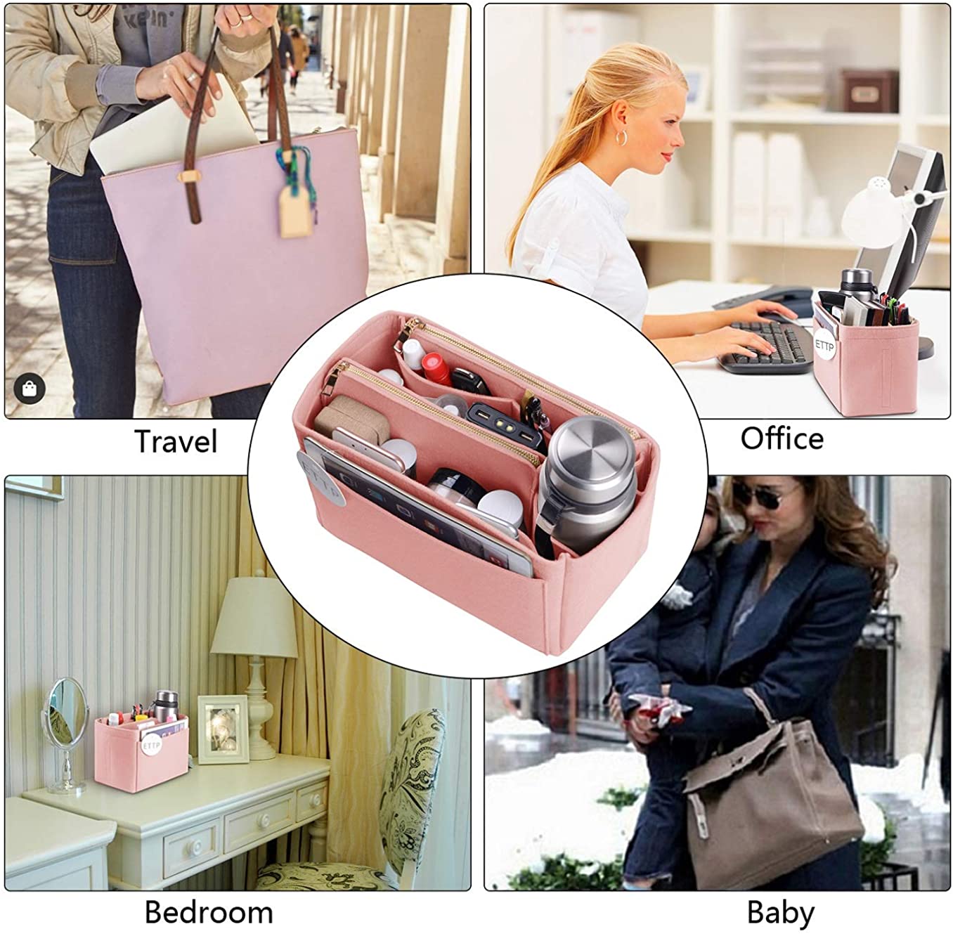 Purse Organizer, Felt Bag Organizer Insert Purse Organizer For LV Speedy, Neverfull, Tote, Handbag,Shaper 3 Sizes
