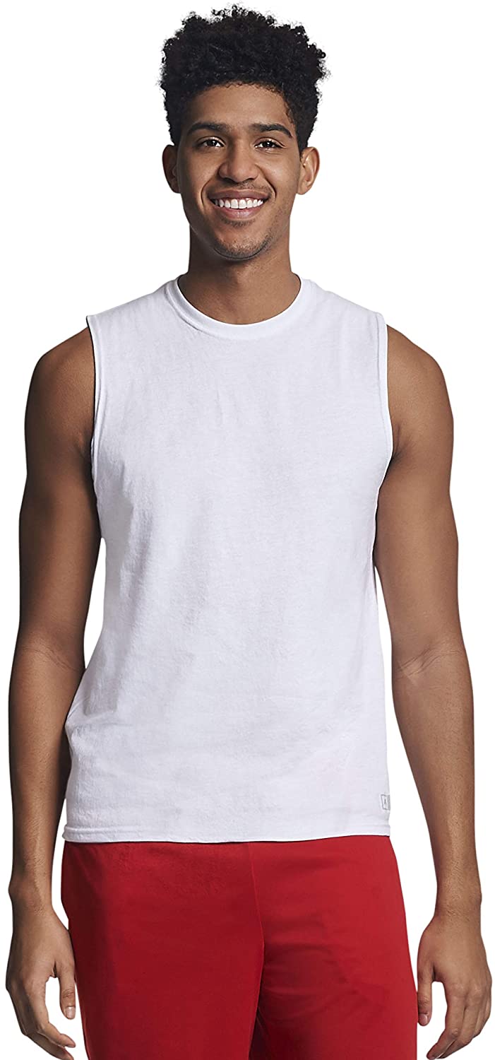 Russell Athletic Men's Cotton Performance Sleeveless Muscle T-Shirt