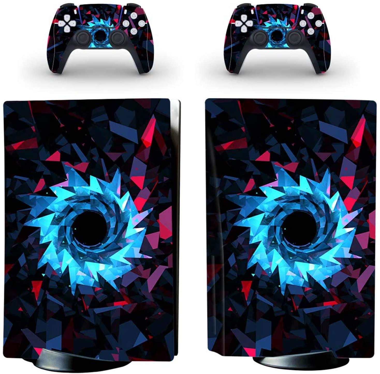 gotor Vinyl Sticker Pattern Decals Skin for PS5 Playstation 5 Console and 2 Controllers Skins (Playstation 5 Digital Edition, Type-E) - JOY2ESpree