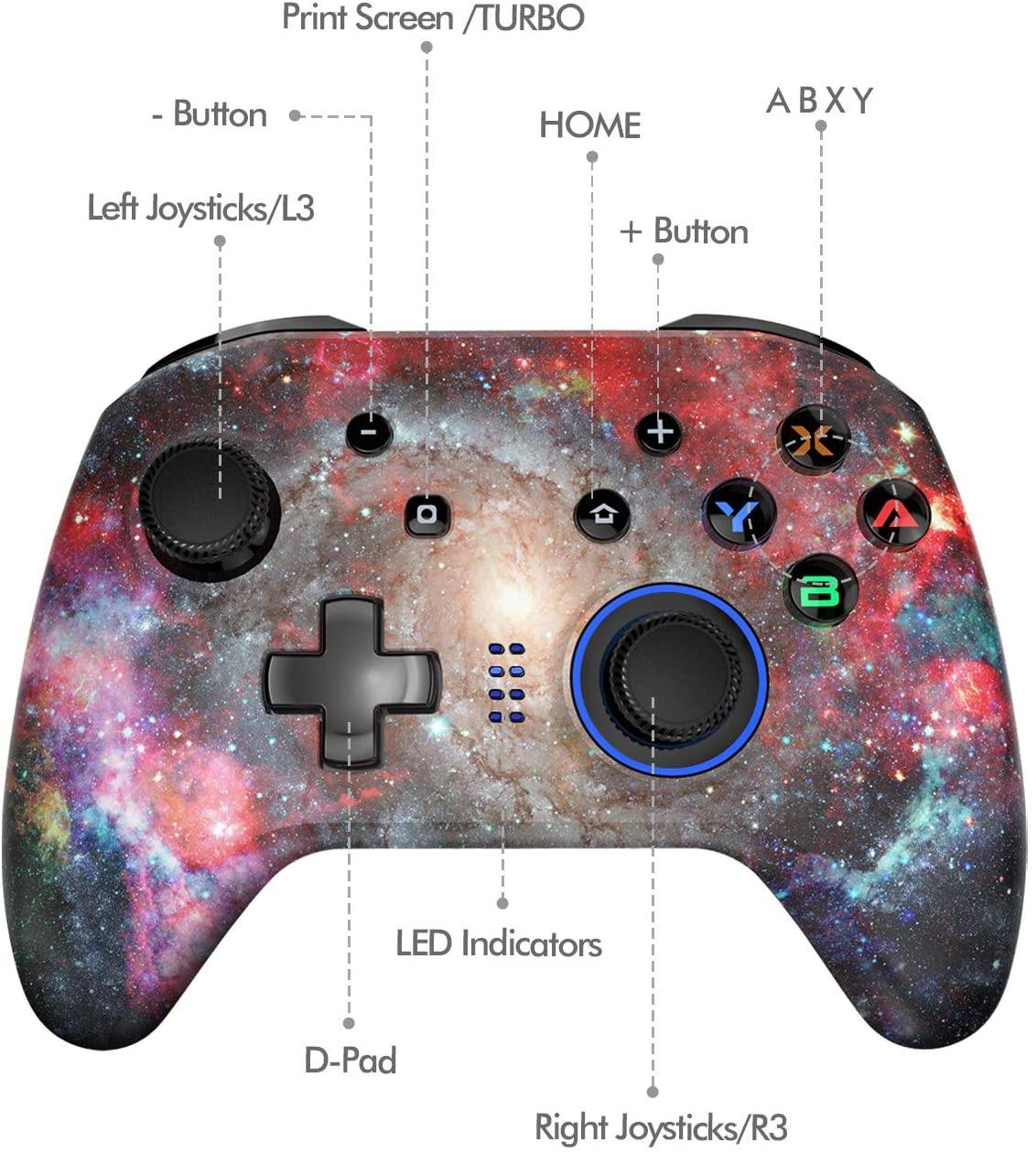 Wireless Controller for Nintendo Switch, Gamepad Joystick with Dual Vibration and Turbo for Switch, Pro, Windows XP/10/7/8/8.5 - JOY2ESpree