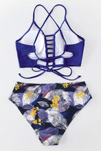 
                        
                          Load image into Gallery viewer, CUPSHE Women’s Bikini Swimsuit Floral Print Lace Up Strappy Two Piece Bathing Suit
                        
                      