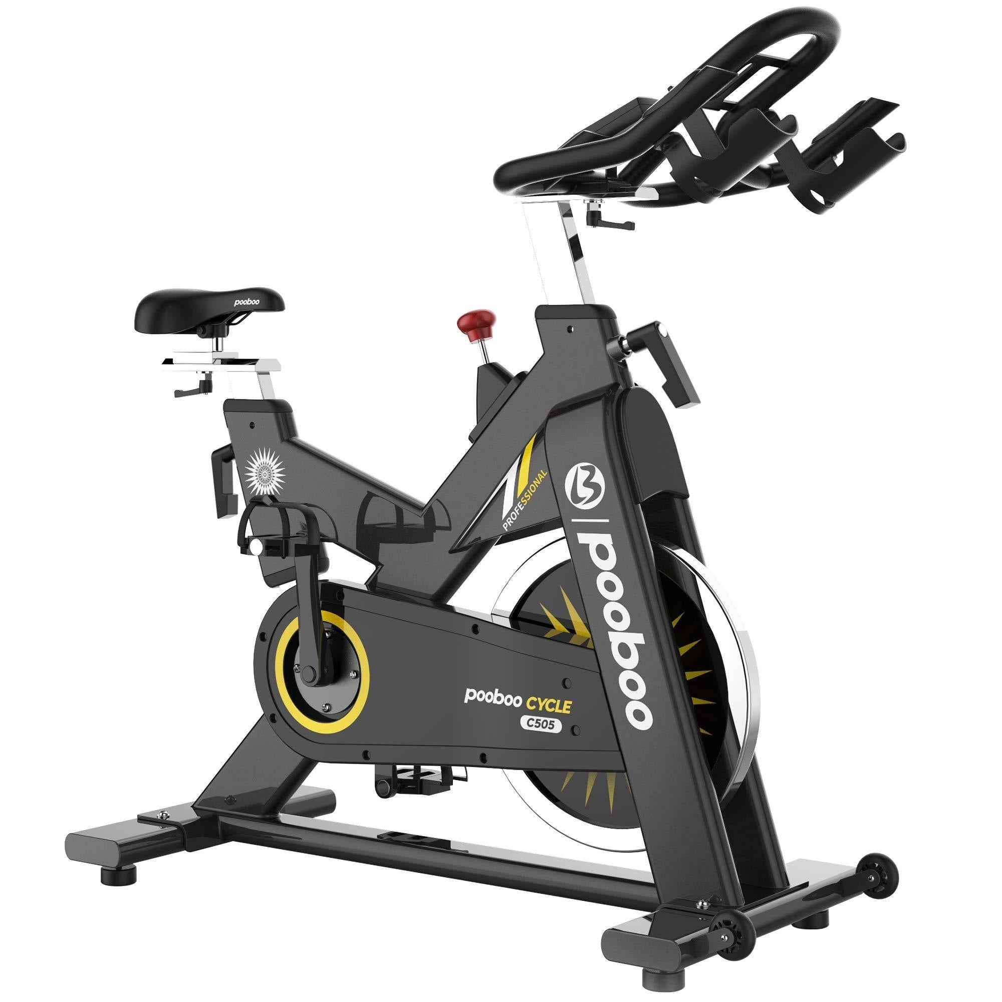 pooboo Professional Commercial Exercise Bikes C505, Heavy-Duty Belt Drive Indoor Cycling Bike - JOY2ESpree