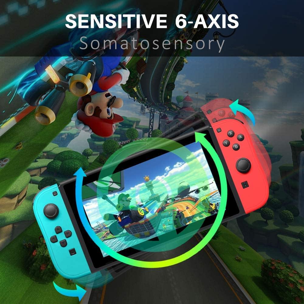 Joy-Pad Controller Compatible with Switch,Left and Right Controllers with Straps Support Wake-up Function(Blue and Green) - JOY2ESpree