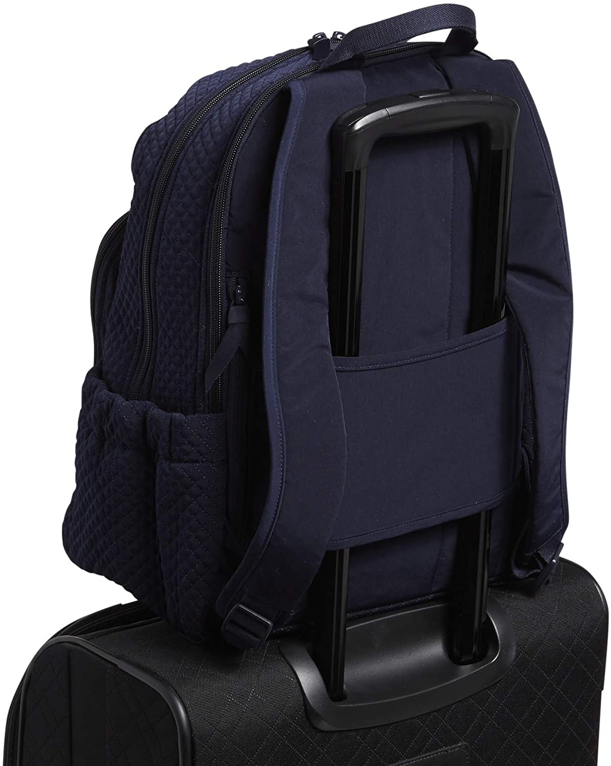 Vera Bradley Women's Microfiber Campus Backpack, Classic Navy, One Size