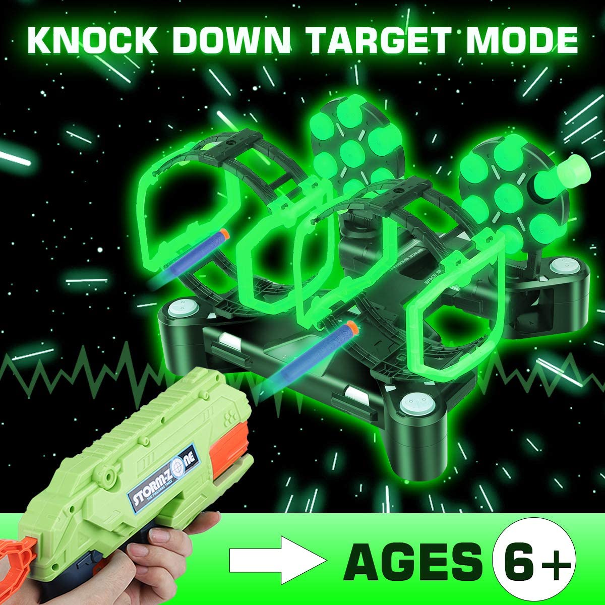 X TOYZ Digital Targets for Nerf Guns - Electronic Running Target Auto Rest for Shooting Practice, Ideal Gift for Kids, Boys & Girls (V2)