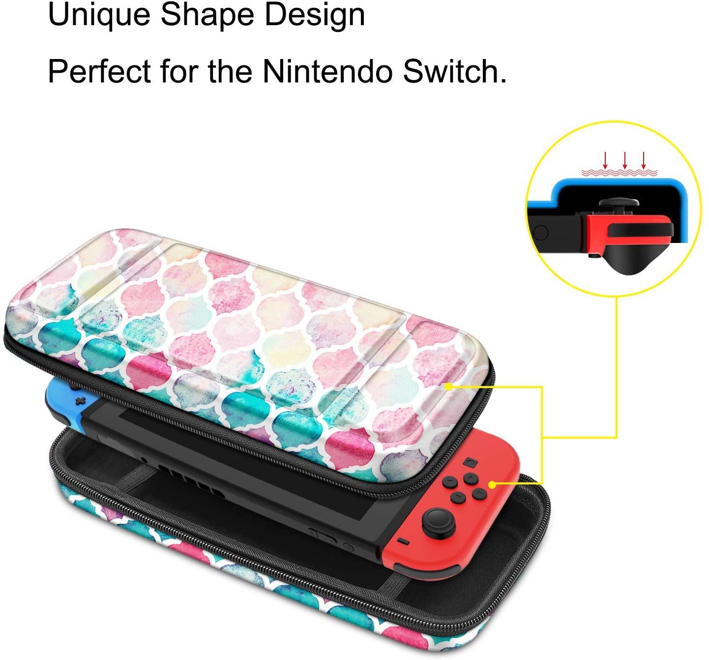 Fintie Carry Case for Nintendo Switch - [Shockproof] Hard Shell Protective Cover Travel Bag w/10 Game Card Slots - JOY2ESpree