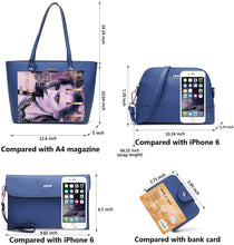 
                        
                          Load image into Gallery viewer, Women Fashion Handbags Wallet Tote Bag Shoulder Bag Top Handle Satchel Purse Set 4pcs
                        
                      