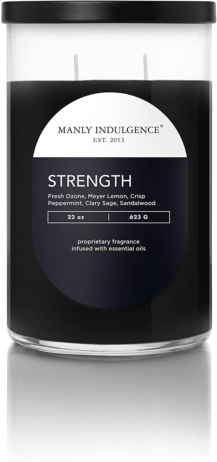 Manly Indulgence Sea Salt & Ginger Scented Jar Candle, 15 Oz, White