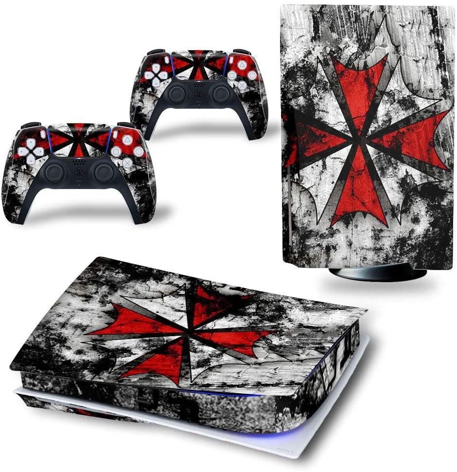 Mmoptop PS5 Skin for Playstation 5 Disc Version Console and Controller Vinyl Cover Skins Wrap - Black Pan-Ther - JOY2ESpree