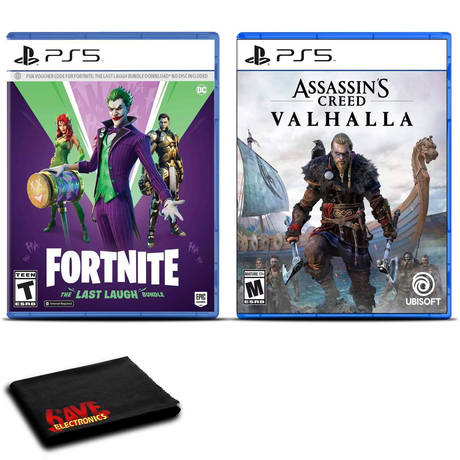 Fortnite The Last Laugh and Assassins Creed Valhalla for PlayStation 5 - Two Game Bundle - JOY2ESpree