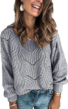 
                        
                          Muat gambar ke penampil Galeri, Dokotoo Womens Cute Soft Crewneck Long Sleeve Hollow Cable Knit Pullover Sweaters
                        
                      