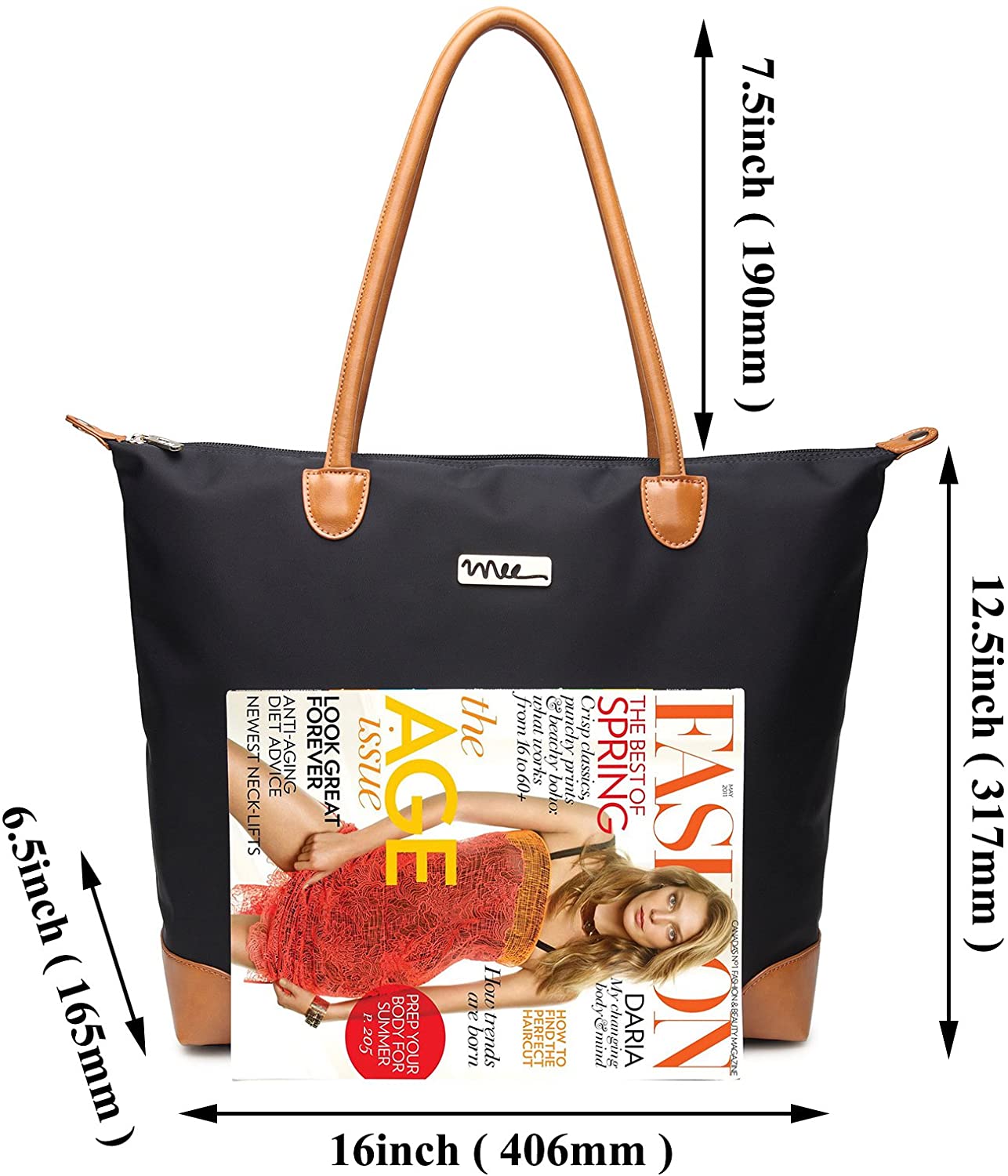NNEE Water Resistance Nylon Tote Bag & Multiple Pocket Design