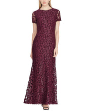 
                        
                          Load image into Gallery viewer, LAUREN RALPH LAUREN Womens Caroleve Lace Metallic Evening Dress Purple 6
                        
                      