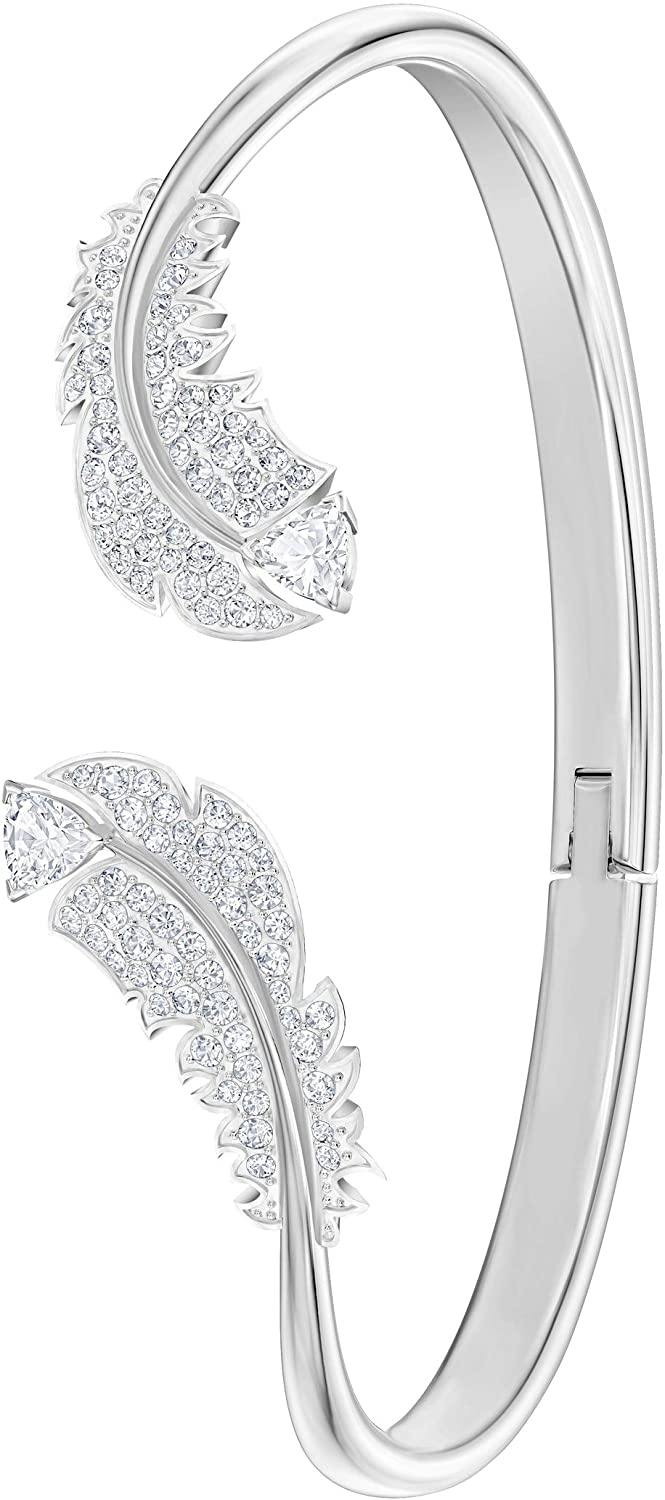 SWAROVSKI Women's Nice Bangle Bracelet Collection, Rhodium Finish, Clear Crystals - JOY2ESpree
