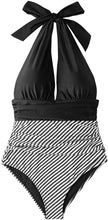 
                        
                          Load image into Gallery viewer, CUPSHE Women's One Piece Swimsuit Halter Plunge Neck Ruched Tummy Control Bathing Suits
                        
                      