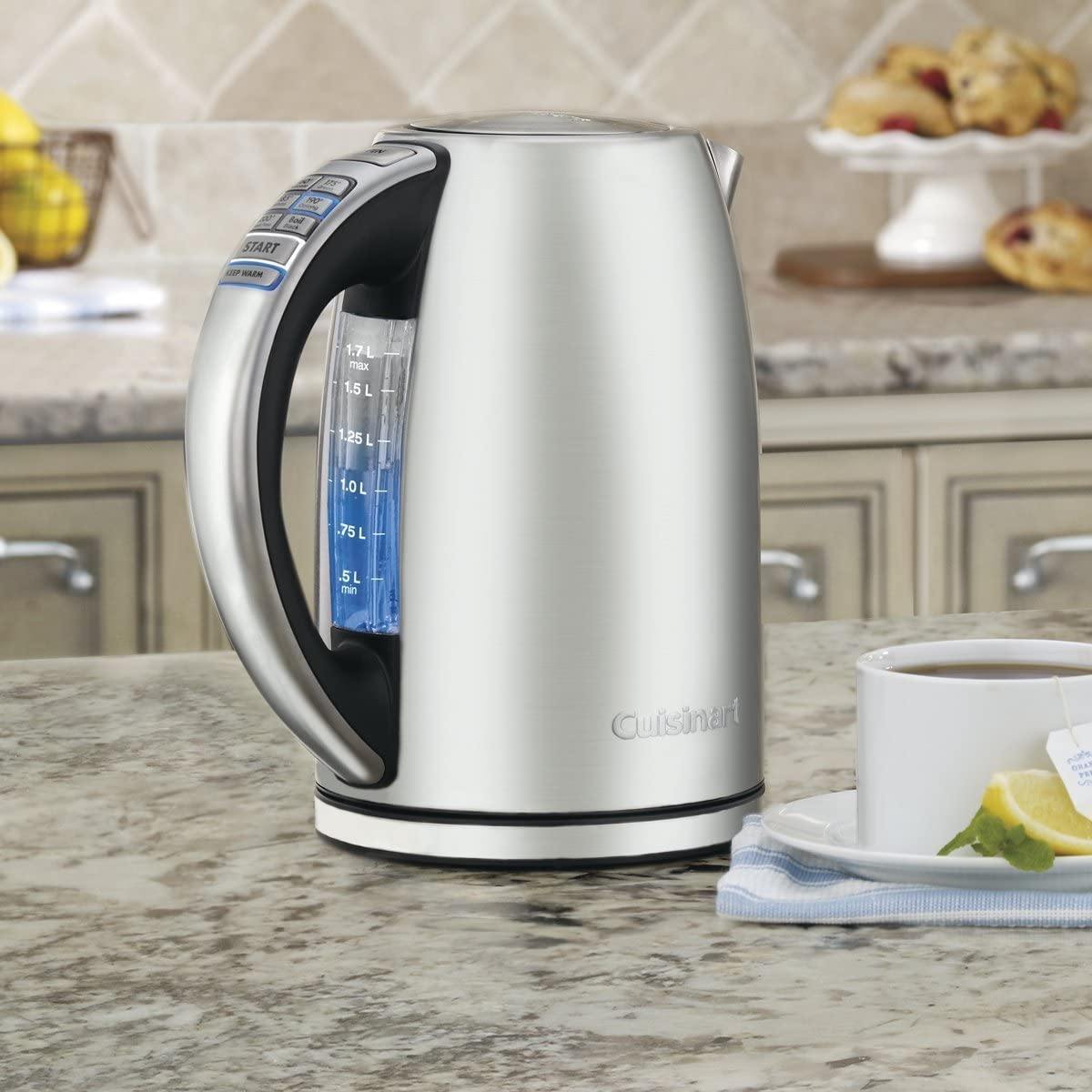 Cuisinart CPK-17 PerfecTemp 1.7-Liter Stainless Steel Cordless Electric kettle, 1.7 L, Silver - JOY2ESpree