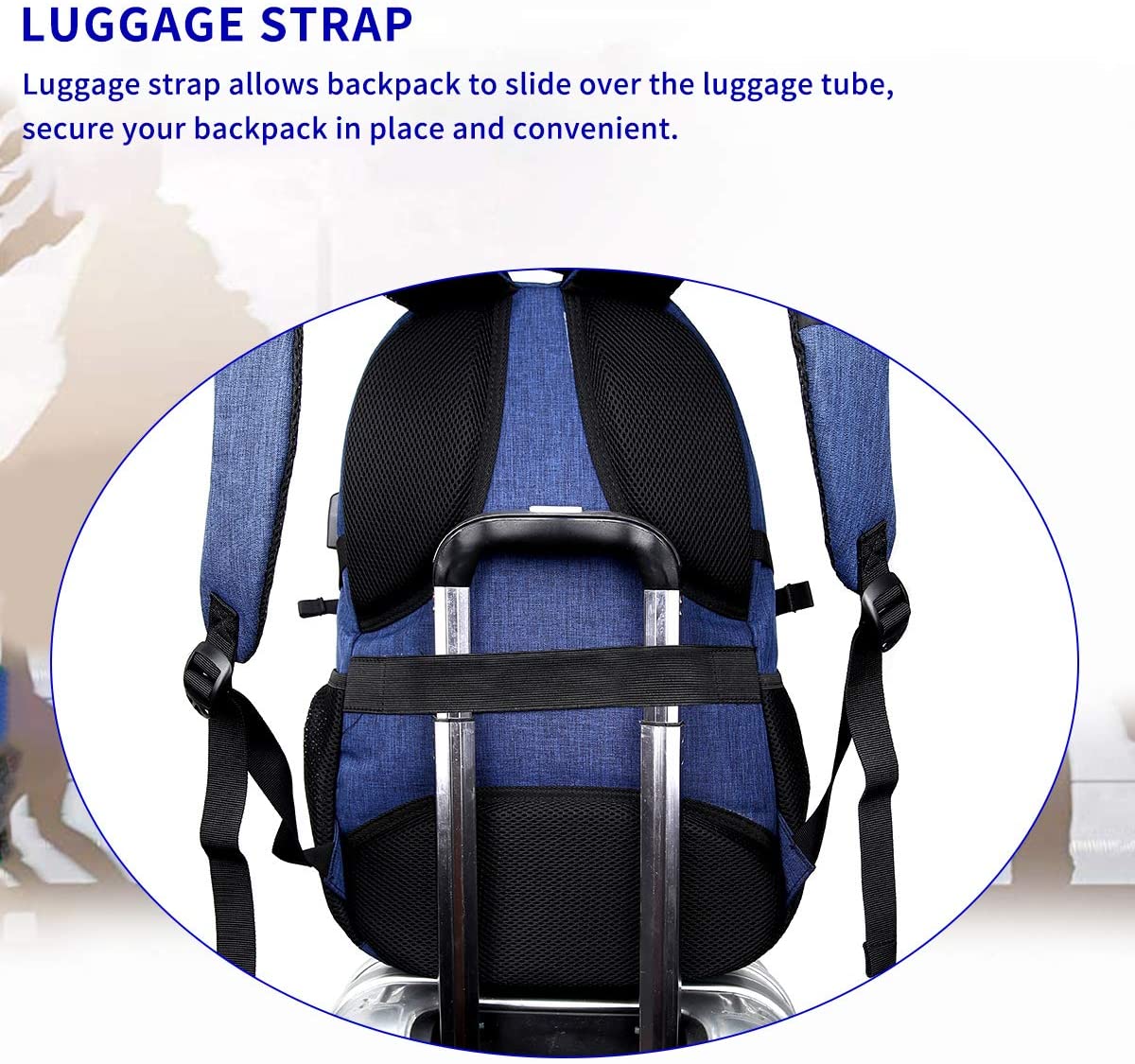 SHRRADOO Durable Anti Theft Laptop Backpack Travel Backpacks Bookbag