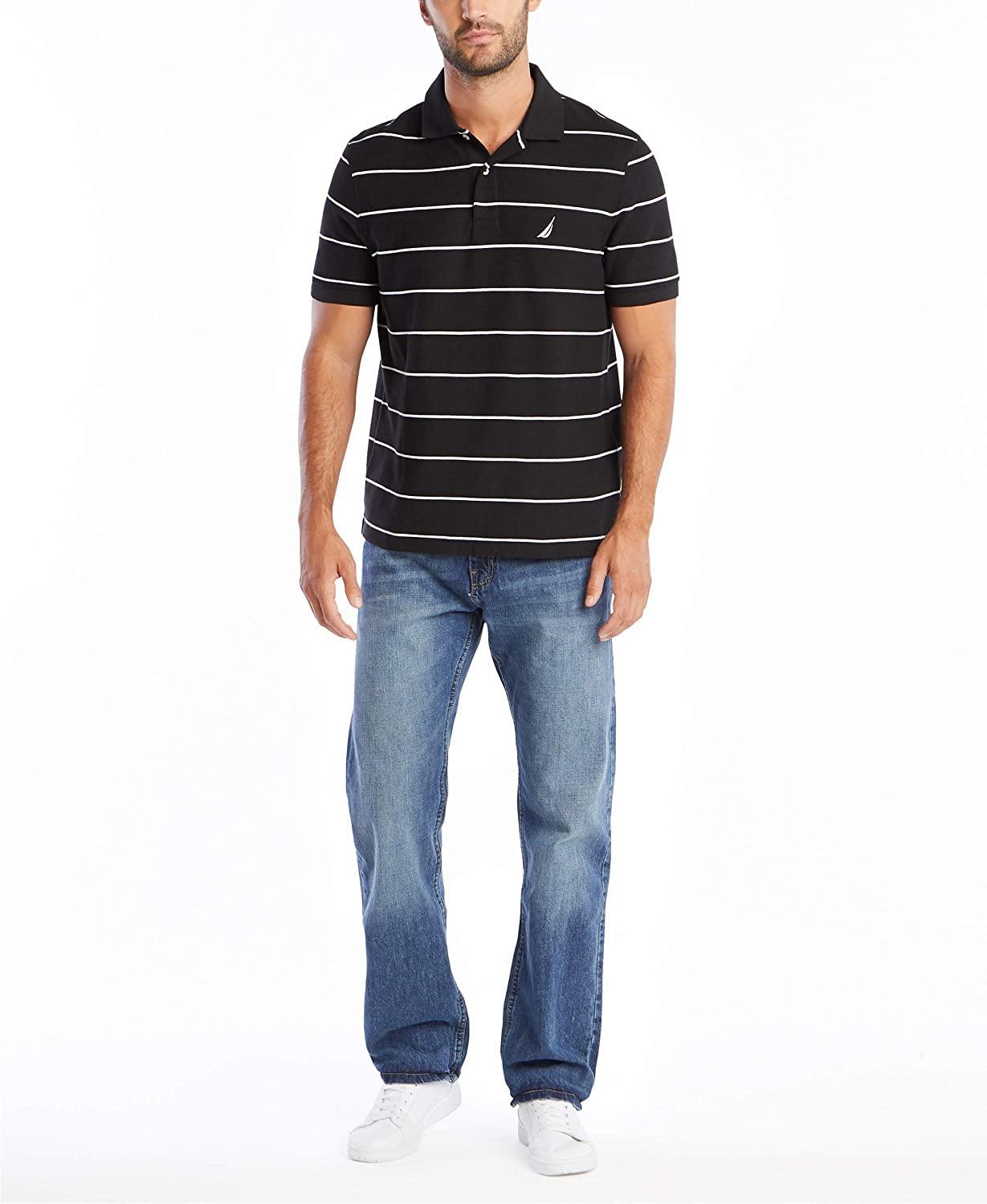Nautica Men's Classic Short Sleeve Striped Polo T-Shirt - JOY2ESpree