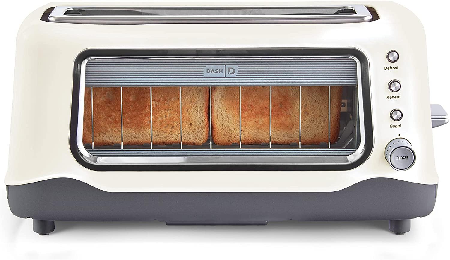 Dash Clear View Toaster: Extra Wide Slot Toaster with Stainless Steel Accents + See Through Window - JOY2ESpree