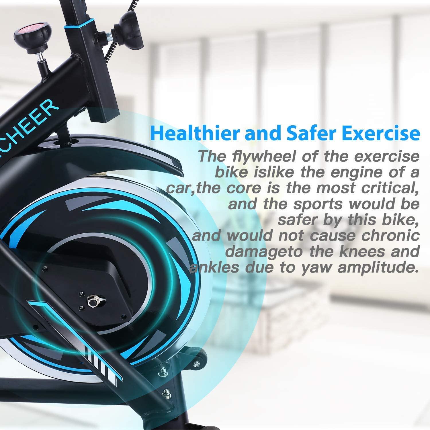 FUNMILY Indoor Exercise Bike Stationary, 49LBS Cycling Bike with Heart Rate Monitor & LCD Monitor - JOY2ESpree