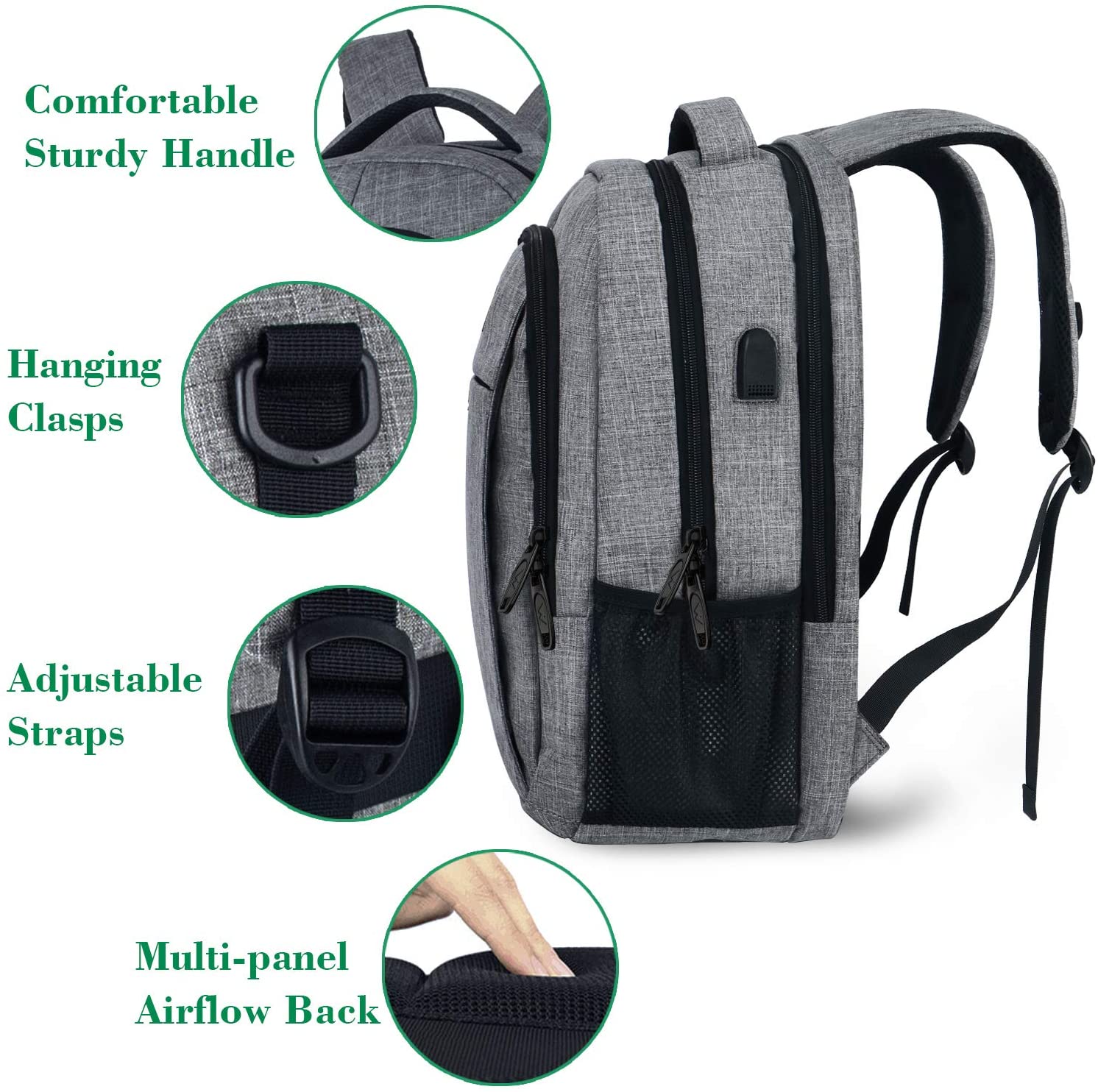 Matein Travel Laptop Backpack, Business Anti Theft Slim Durable Laptops Backpack