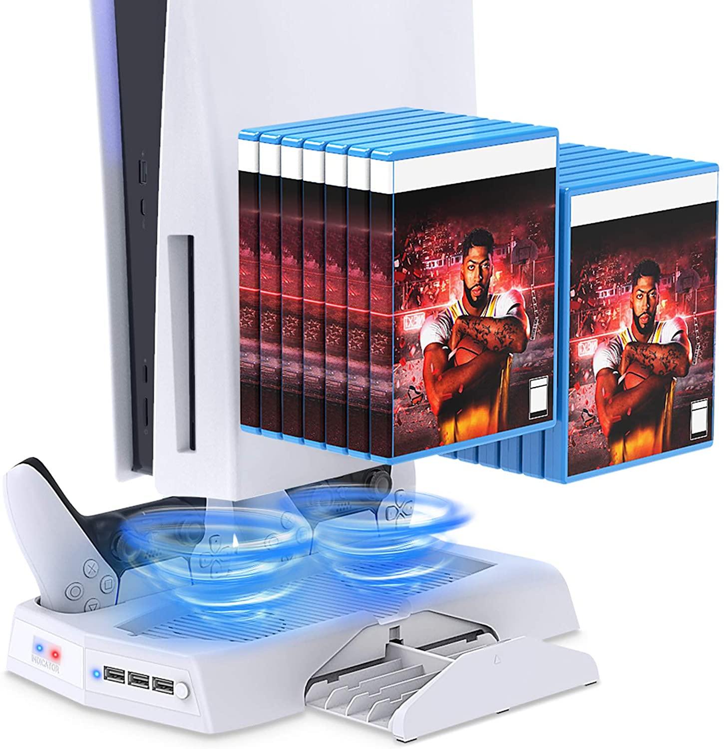 Vertical Charging Stand for PS5 Controllers with Cooling Fan - JOY2ESpree
