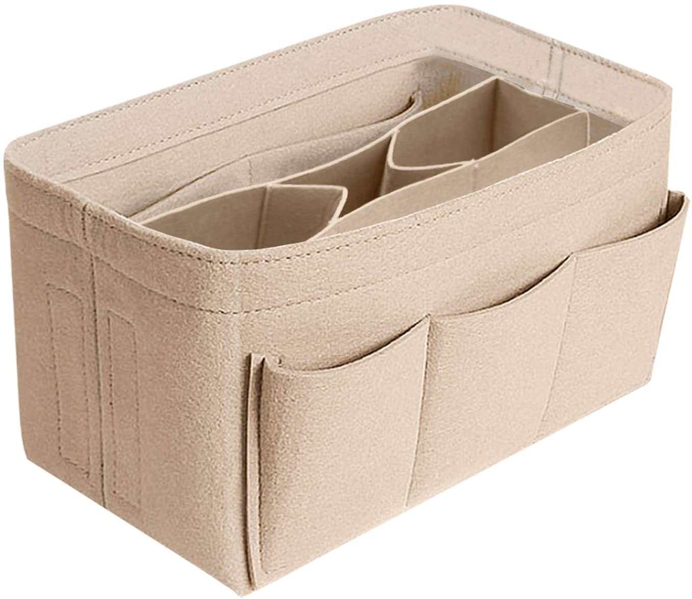 Purse Organizer Insert Felt Bag Organizer Handbag Organizer Insert for Tote fits LV Speedy Neverfull Longchamp, Grey, Medium (Medium, Pink)