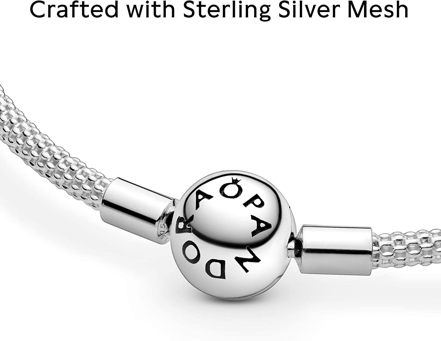 Pandora Jewelry Moments Mesh Charm Sterling Silver Bracelet - JOY2ESpree