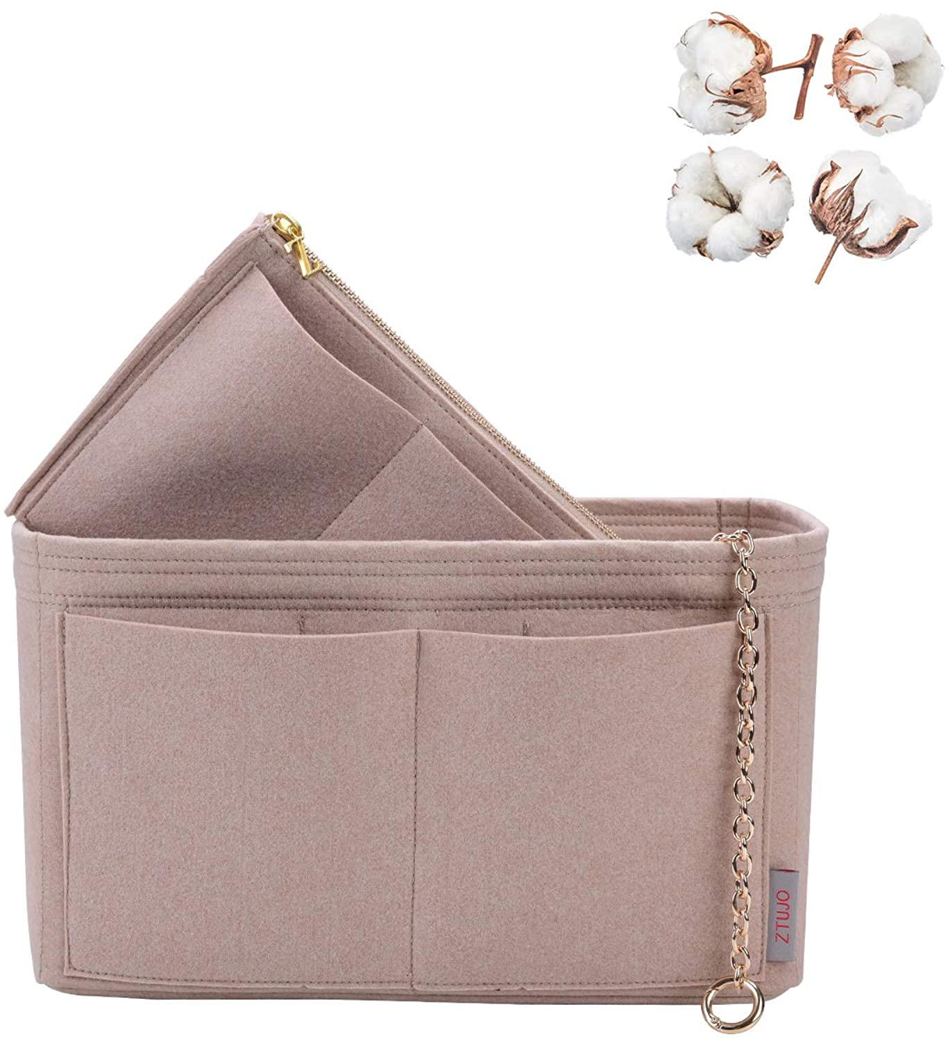 High End Purse Organizer insert, Bag Organizer with YKK zipper, Fit LV Speedy, Neverfull,Tote.5 Sizes