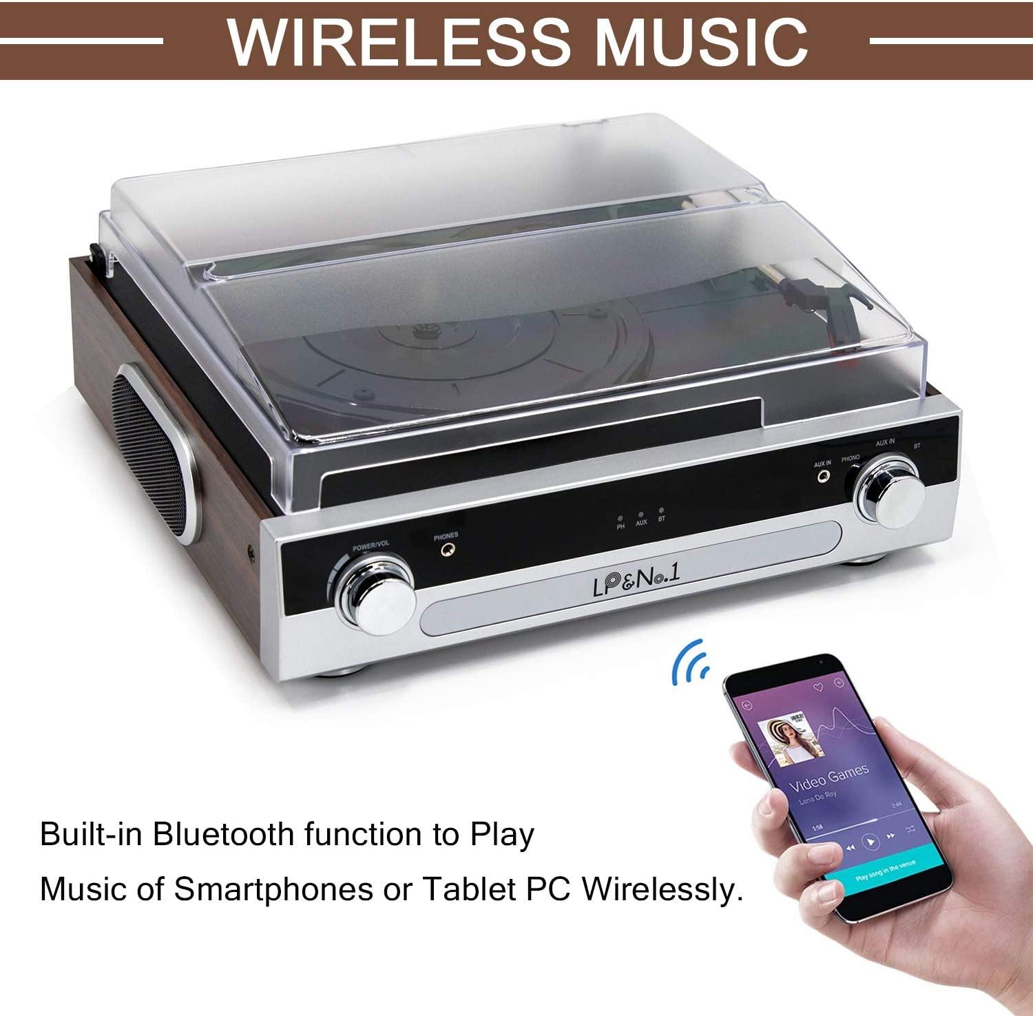 LP&No.1 Bluetooth Turntable HiFi System with Bookshelf Speakers - JOY2ESpree