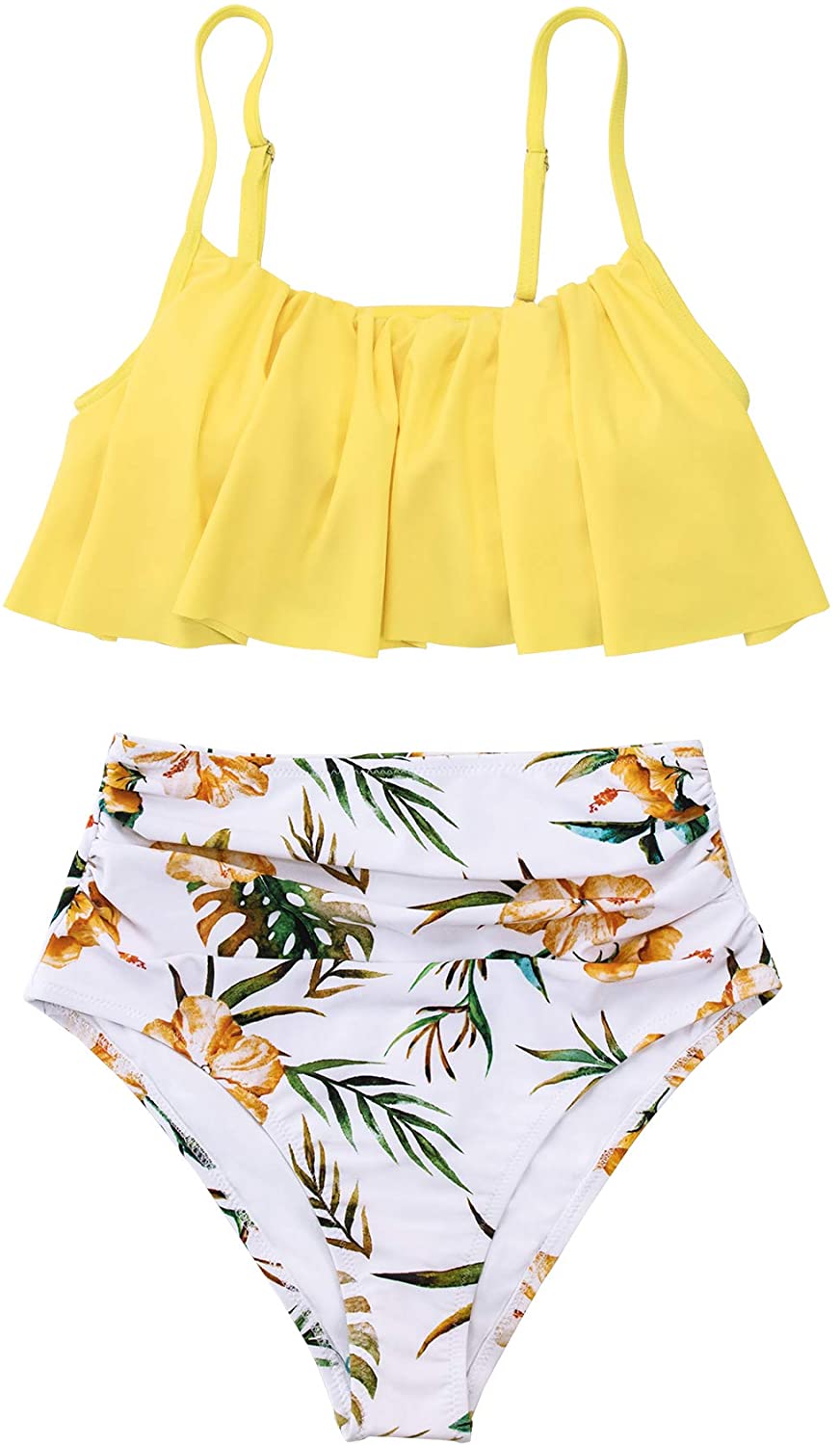 CUPSHE Women's High Waisted Falbala Bikini Set