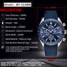 
                        
                          Muat gambar ke penampil Galeri, BENYAR Chronograph Mens Watch Quartz Movement 30M Waterproof | Leather Watch Strap
                        
                      