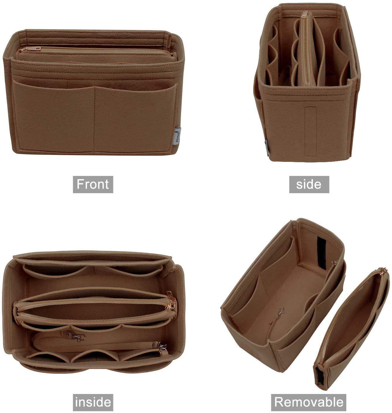 Purse Organizer Insert, Bag Organizer, Bag in Bag, Perfect for Speedy Neverfull and More, 5 Size (X-Large, Black)