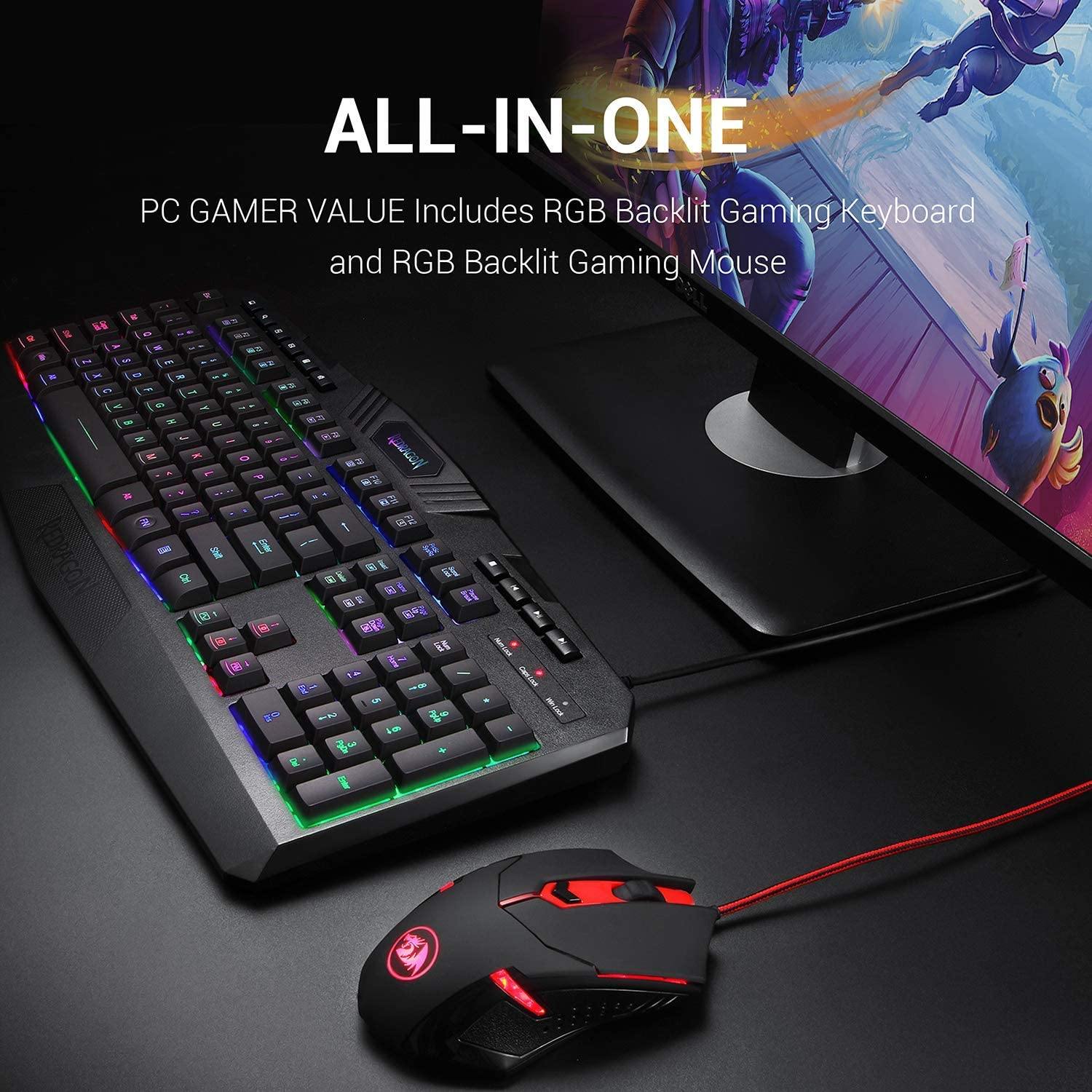 Redragon S101 Wired Gaming Keyboard and Mouse Combo RGB Backlit Gaming Keyboard - JOY2ESpree