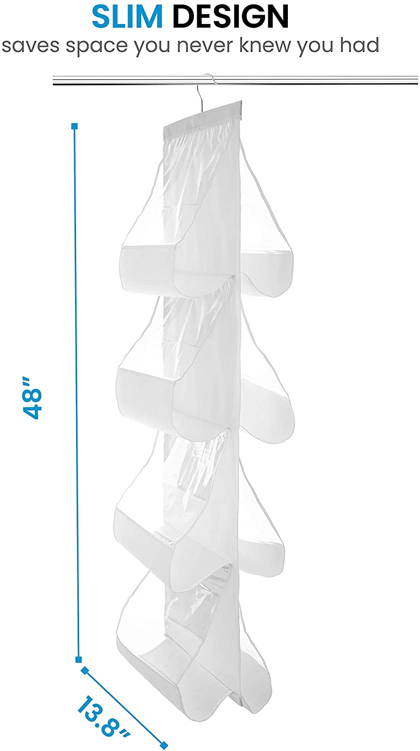 Zober Hanging Purse Organizer For Closet Clear Handbag Organizer