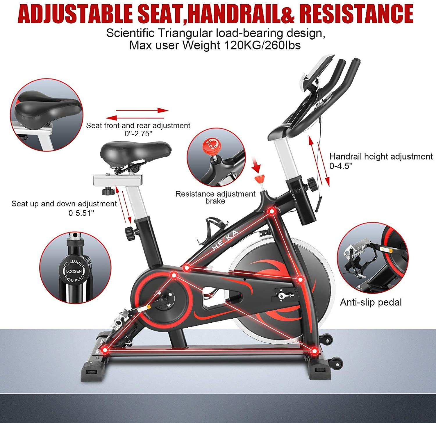 HEKA Indoor Cycling Bike Stationary, Belt Drive Indoor Exercise Bikes - JOY2ESpree
