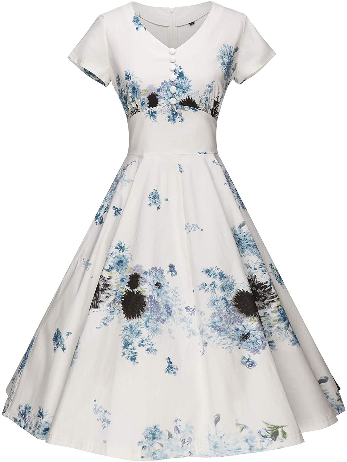 GownTown Women's 1950's Vintage Rockabilly Swing Stretchy Dress