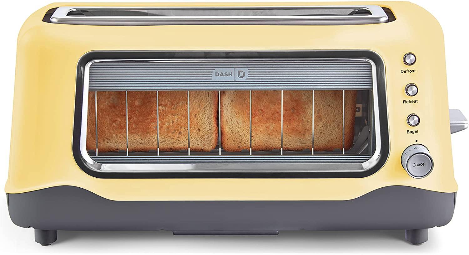 Dash Clear View Toaster: Extra Wide Slot Toaster with Stainless Steel Accents + See Through Window . - JOY2ESpree
