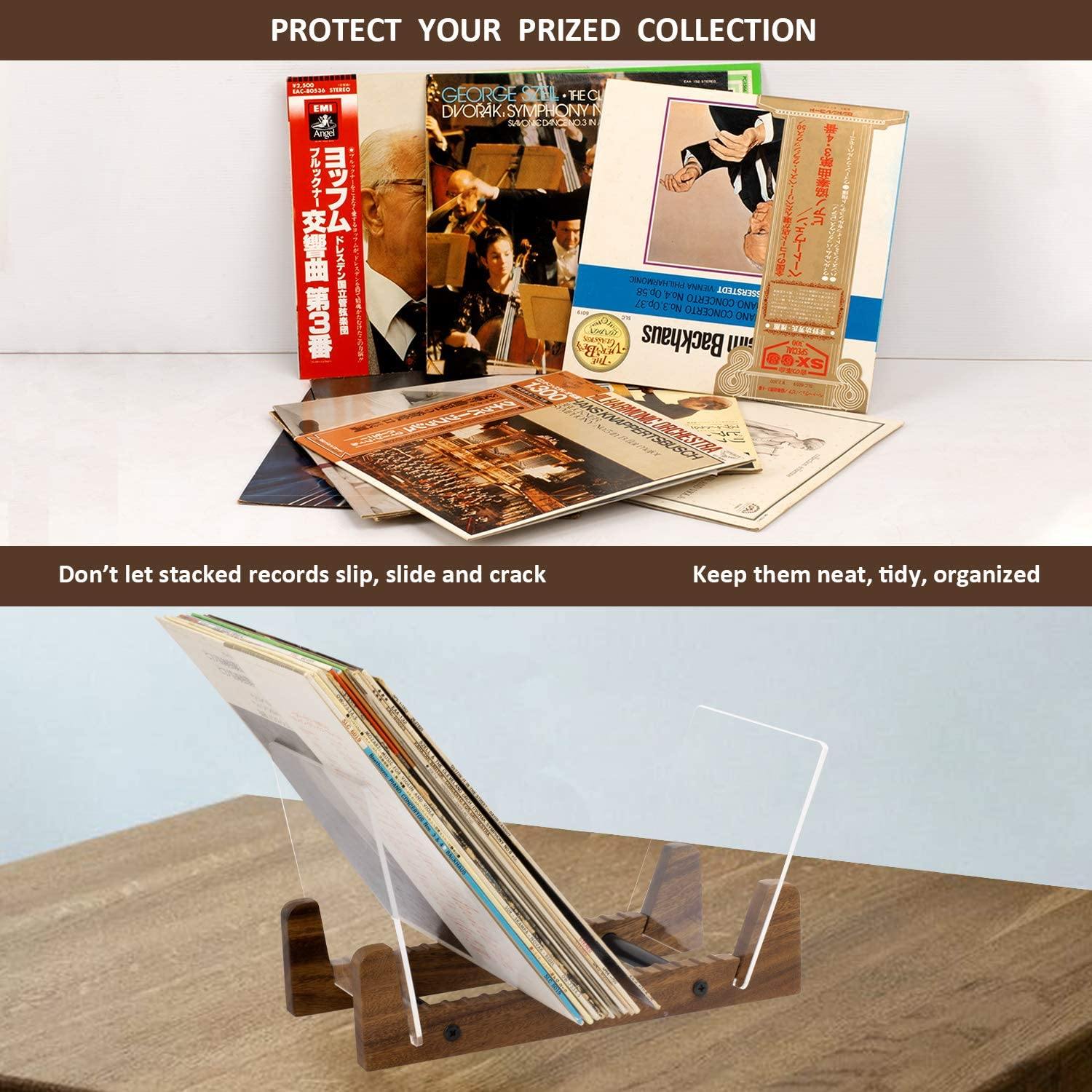 siemsove Vinyl Record Storage Holder-Showcase Your Favorite LPs - JOY2ESpree