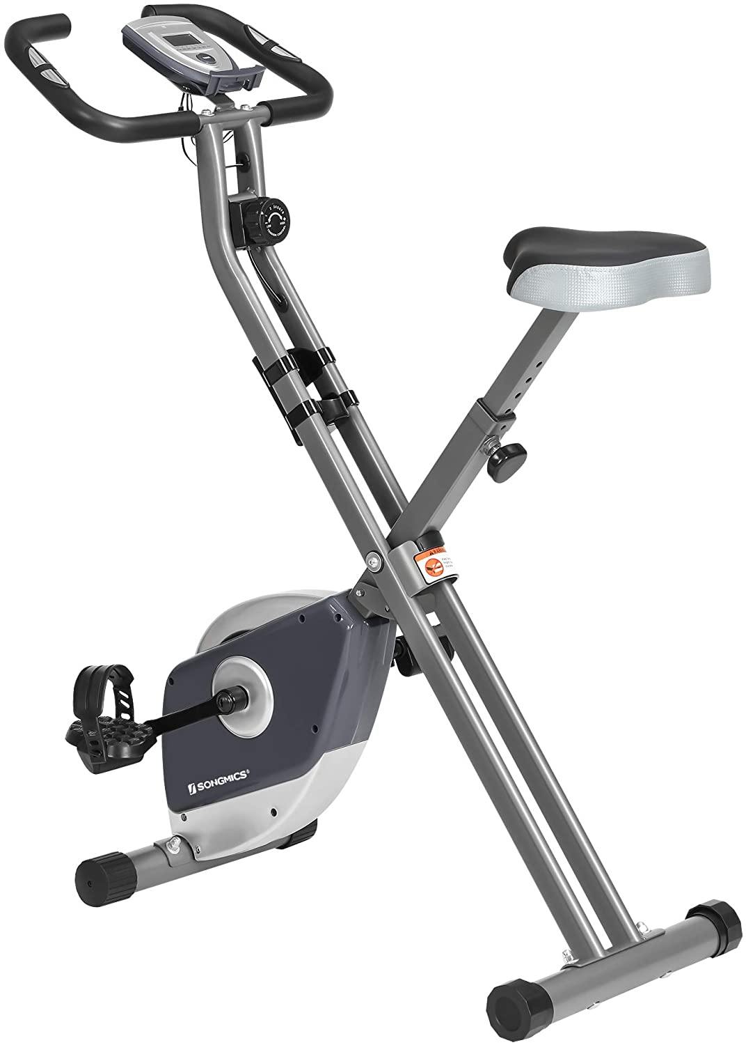 SONGMICS Exercise Bike, Foldable Indoor Cycling Bike for Fitness Workout, Phone Holder, 220 lb Max. Weight - JOY2ESpree