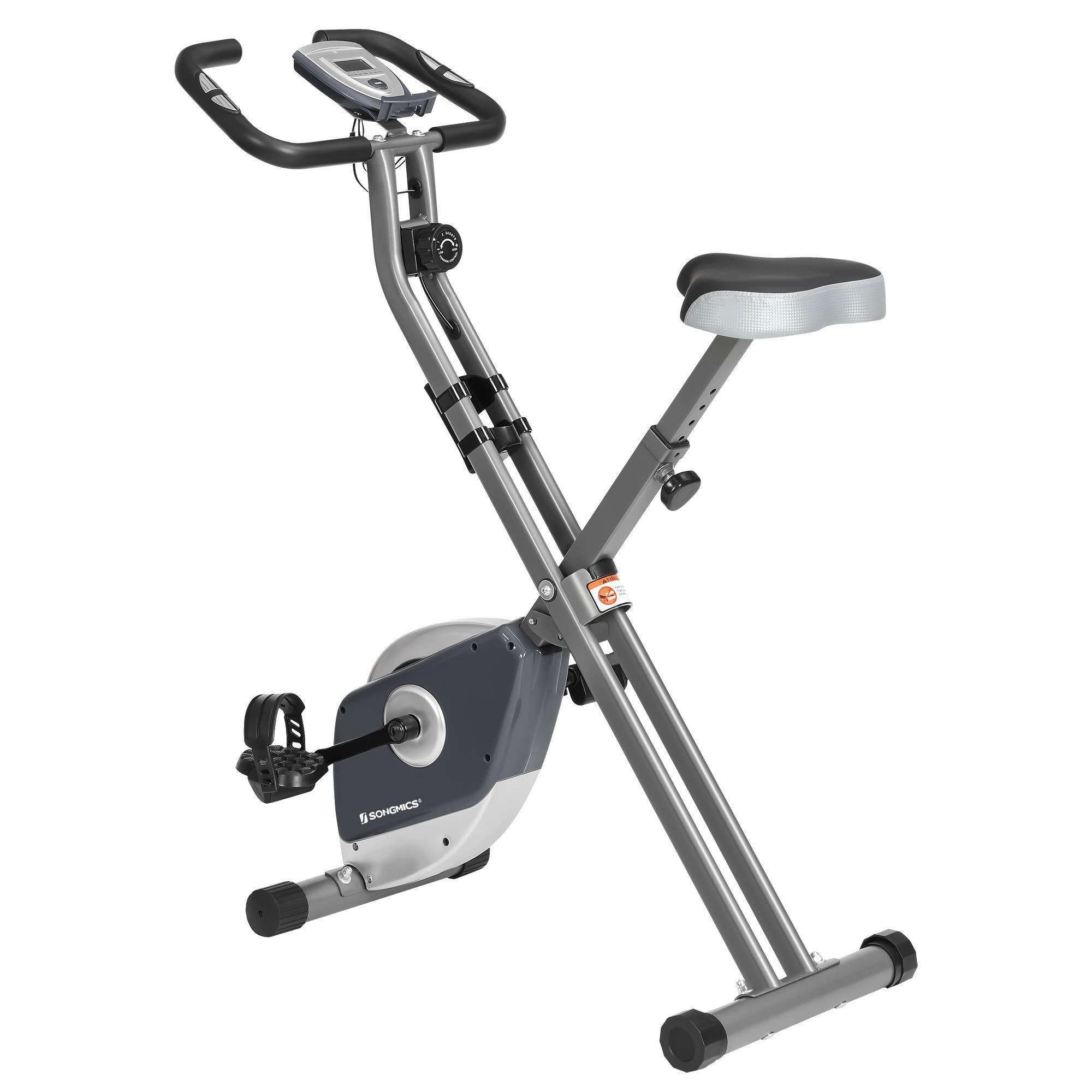 SONGMICS Exercise Bike, Foldable Indoor Cycling Bike for Fitness Workout, Phone Holder, 220 lb Max. Weight - JOY2ESpree