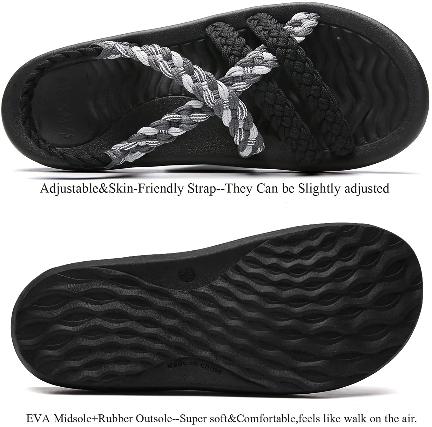 MEGNYA Women's Comfortable Walking Sandals with Arch Support Waterproof for Walking/Hiking/Travel/Wedding/Water Spot/Beach