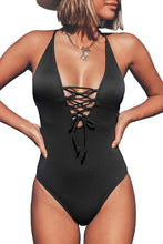 
                        
                          गैलरी व्यूवर में इमेज लोड करें, CUPSHE Women's Solid Color V Neck Lace Up One Piece Swimsuit
                        
                      