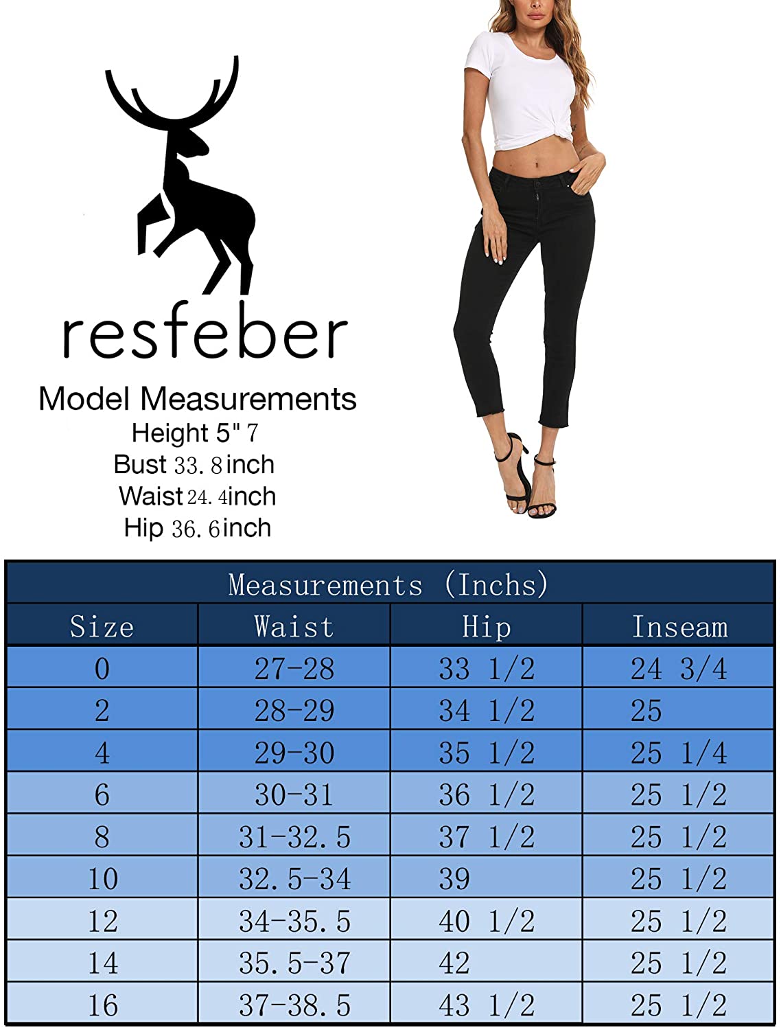 Resfeber Women's Ripped Boyfriend Jeans Cute Distressed Jeans Stretch Skinny Jeans with Hole