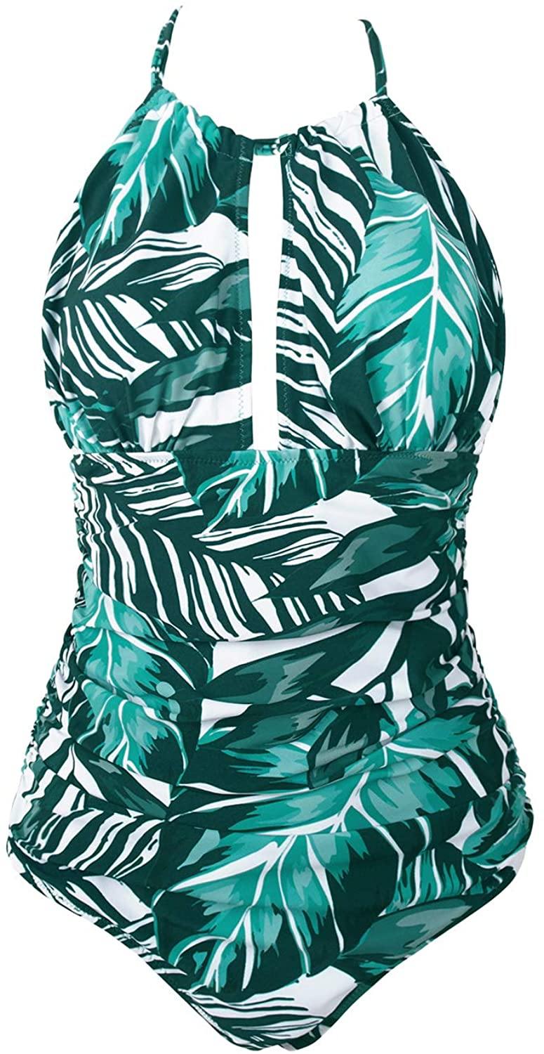 CUPSHE Women's One Piece Swimsuit Halter Tummy Control Multiway Swimwear Bathing Suits - JOY2ESpree