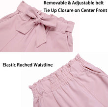 
                        
                          Load image into Gallery viewer, Freeprance Women's Pants Casual Trouser Paper Bag Pants Elastic Waist Slim Pockets
                        
                      