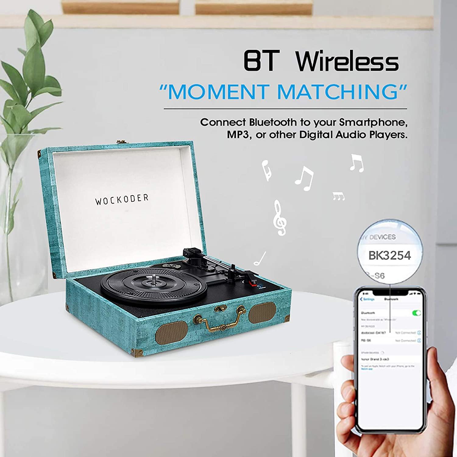 Vinyl Record Player with Speakers Wireless Turntables - JOY2ESpree